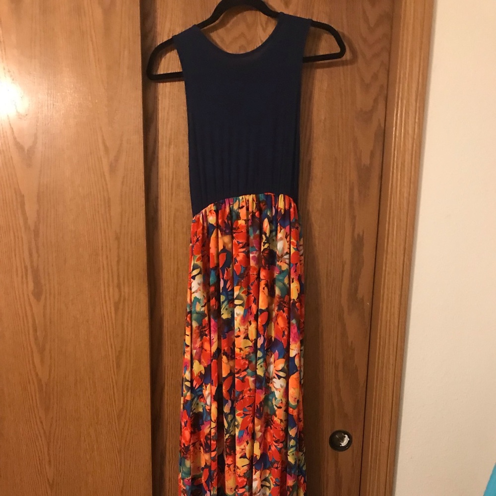Floral Maxi Dress With Tank Top on Top Half
